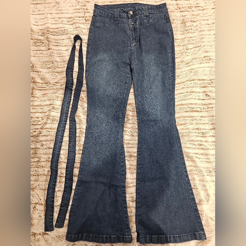 Pantete Womens High Waisted Bell Bottom Jeans Denim High Rise Flare Jean Pants